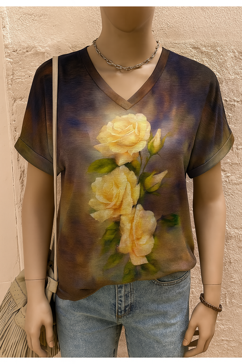 ザフィナ｜アーティスティックフローラルTシャツ