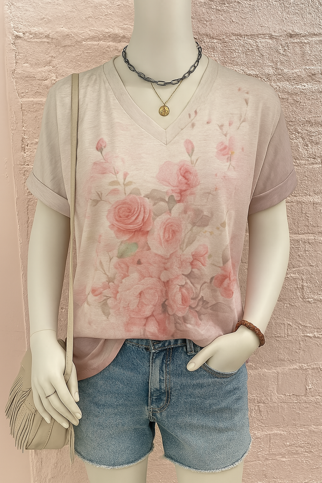 ザフィナ｜アーティスティックフローラルTシャツ