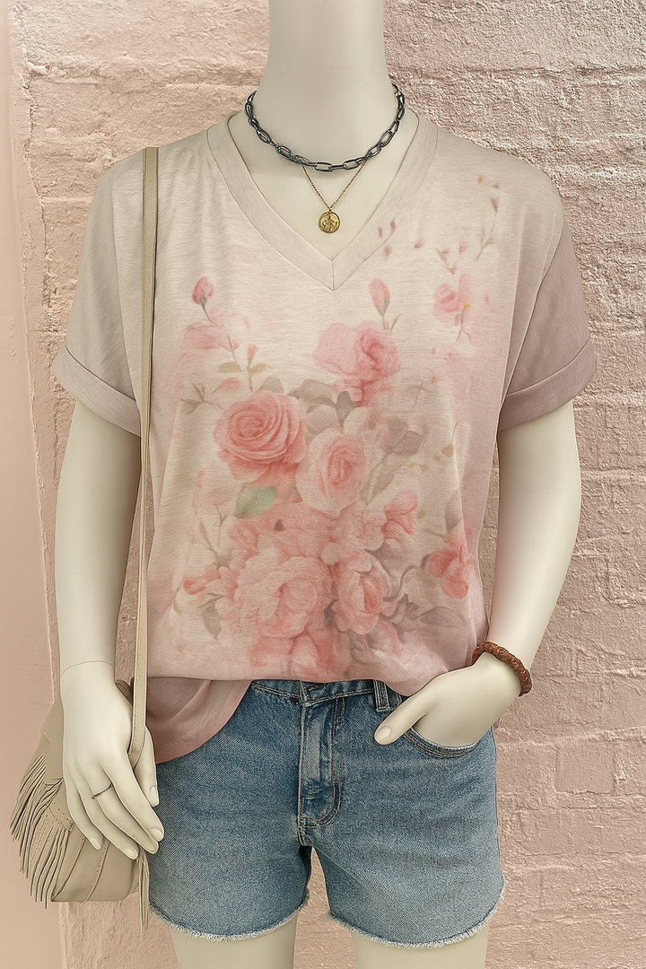 ザフィナ｜アーティスティックフローラルTシャツ