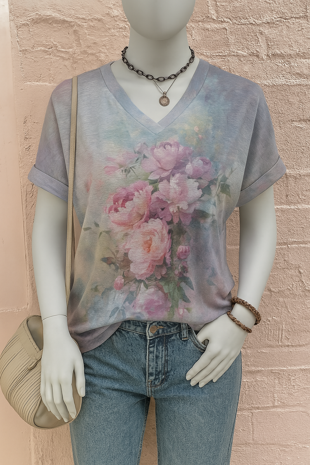 ザフィナ｜アーティスティックフローラルTシャツ