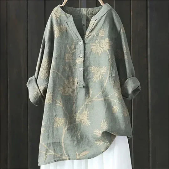 アラナ｜ヴィンテージ花柄リネンブラウス